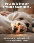 Tondeuse à pattes avec éclairage LED entre les coussinets